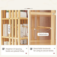360 Rotating Bookshelf Bamboo Storage Display Rack Shelving in Wood
