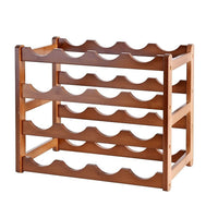 Bamboo Stackable Modular Freestanding Countertop Wine Shelf Rack