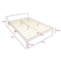 Double Wooden Bed Frame Home Furniture White