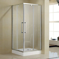 Adjustable 900x900mm Double Sliding Door Glass Shower Screen in Chrome