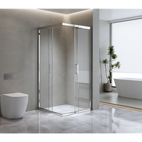 Adjustable 1200x900mm Double Sliding Door Glass Shower Screen in Chrome