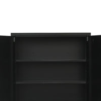 Two-Door Metal Short Cabinet Shelf Storage for Home Office Gym