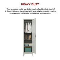 Single-Door Metal Tall Cabinet Shelf Storage for Home Office Gym