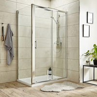 Adjustable 1300x800mm Single Door Corner Sliding Glass Shower Screen in Chrome