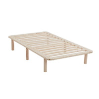 Platform Bed Base Frame Wooden Natural Queen Pinewood