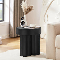 Maya Ribbed Black Side Table