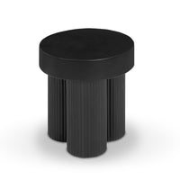 Maya Ribbed Black Side Table