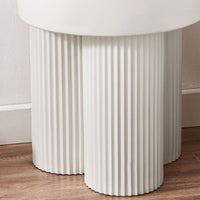 Maya Ribbed White Side Table