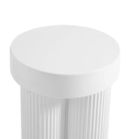 Maya Ribbed White Side Table