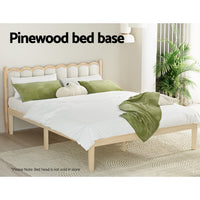 Bed Frame Double Size Wooden Base Mattress Platform Timber Pine BRUNO