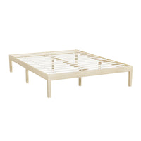 Bed Frame Queen Size Wooden Base Mattress Platform Timber Pine BRUNO