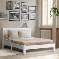 Wooden Bed Frame Queen Size Pine Timber Mattress Base Bedroom