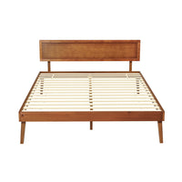 Bed Frame Queen Size Wooden Bed Base Walnut SPLAY