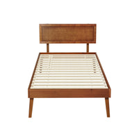 Bed Frame Single Size Wooden Bed Base Walnut SPLAY