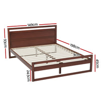 Bed Frame Double Size Wooden Walnut WITTON