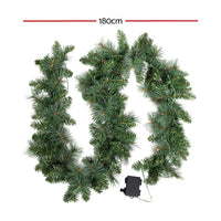 Jingle Jollys 1.8m Christmas Garland with LED lights Party Xmas Decorations