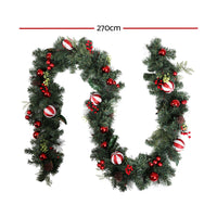 Jingle Jollys 2.7m Christmas Garland with Decorations Xmas Wedding Party