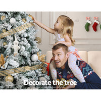 Jingle Jollys Christmas Tree 2.4m Snow Flocked Xmas Tree Decorations 1291 Tips