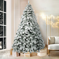 Jingle Jollys Christmas Tree 2.4m Snow Flocked Xmas Tree Decorations 1291 Tips