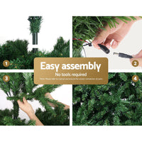 Jingle Jollys Christmas Tree 2.4m Xmas Tree Decorations 1488 LEDs 8 Light Modes