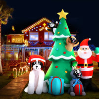 Jingle Jollys Christmas Inflatable Santa Tree 3M Illuminated Decorations