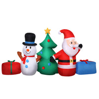 Jingle Jollys Christmas Inflatable Tree Snowman 2.7M Illuminated Decorations
