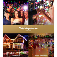 Jingle Jollys 12.5M Solar Christmas Lights Icicle String Light Multi Colour