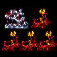 Jingle Jollys Christmas Lights Reindeer Sleigh 806 LED Decorations