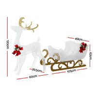 Jingle Jollys Christmas Lights Reindeer Sleigh215 LED Decorations