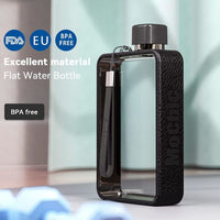 A5 Flat Water Bottle Portable Travel Mug BPA Free Water Bottle (Black) Kings Warehouse 