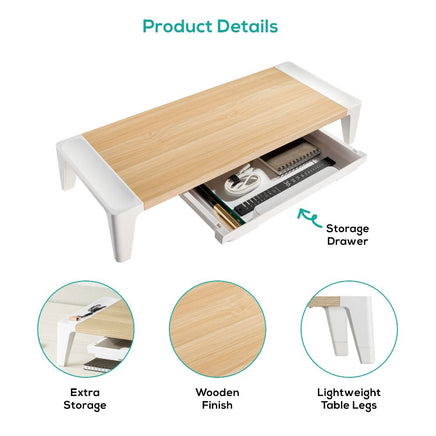 activiva Ergolife Monitor Stand Riser with Storage Drawer Kings Warehouse 