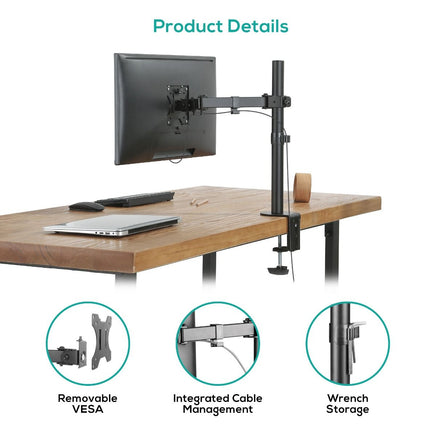 activiva ErgoLife Single Monitor Screen Double Joint Monitor Arm Kings Warehouse 