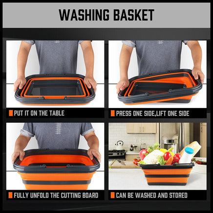 Adjustable Collapsible Sink 16L Large Portable Basket Wash Basin Outdoor Camping Kings Warehouse 