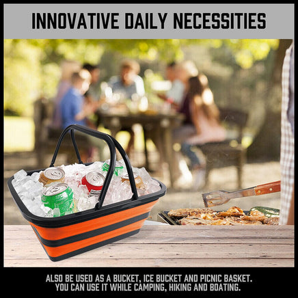 Adjustable Collapsible Sink 16L Large Portable Basket Wash Basin Outdoor Camping Kings Warehouse 