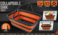 Adjustable Collapsible Sink 16L Large Portable Basket Wash Basin Outdoor Camping Kings Warehouse 