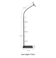 Adjustable Floor Stand Lazy Mount Holder Arm Bracket For iPad Tablet iPhone 175cm Black Kings Warehouse 