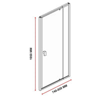 Adjustable Semi Frameless Shower Screen (74~82) x 195cm Australian Safety Glass Kings Warehouse 