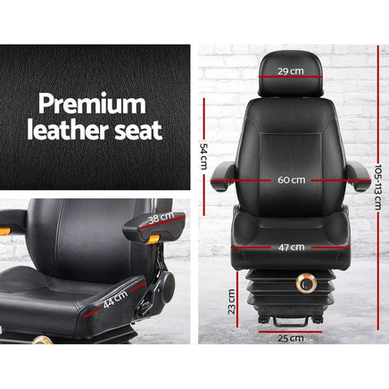 Adjustbale Tractor Seat with Suspension - Black Kings Warehouse 
