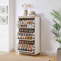 Aiden Coastal White Oak Small Shoe Cabinet Storage Supplies Kings Warehouse 
