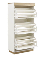 Aiden Coastal White Oak Small Shoe Cabinet Storage Supplies Kings Warehouse 
