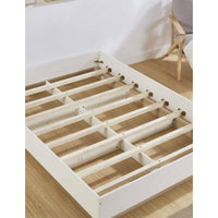 Aiden Industrial Contemporary White Oak Bed Base Bedframe Bedroom Kings Warehouse 