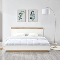 Aiden Industrial Contemporary White Oak Bed Frame - Double bedroom furniture Kings Warehouse 