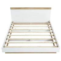 Aiden Industrial Contemporary White Oak Bed Frame - Double bedroom furniture Kings Warehouse 