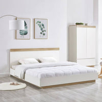 Aiden Industrial Contemporary White Oak Bed Frame King Size Bedroom Kings Warehouse 