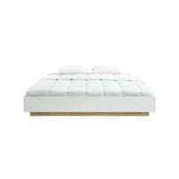 Aiden Industrial Contemporary White Oak Double Bed Base