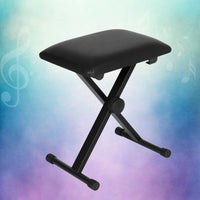 Alpha Piano Stool Adjustable Height Keyboard Seat Portable Bench Chair Black Kings Warehouse 