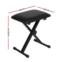 Alpha Piano Stool Adjustable Height Keyboard Seat Portable Bench Chair Black Kings Warehouse 