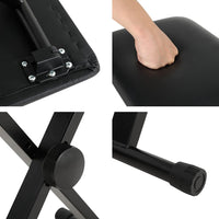 Alpha Piano Stool Adjustable Height Keyboard Seat Portable Bench Chair Black Kings Warehouse 