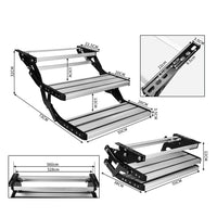 Aluminium Double Caravan Step Pull Out Folding Steps For Road RV Camper Trailer Kings Warehouse 