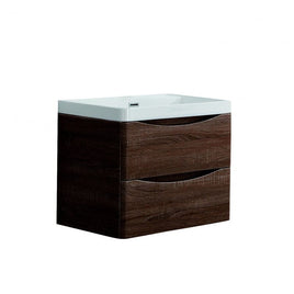 Ancona wall hung bathroom vanity 600mm Rose wood Kings Warehouse 